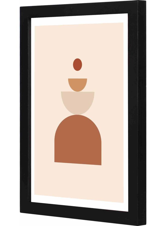 LOWHA Abstract Up Down Framed Wall Painting Black 23x33x2cm