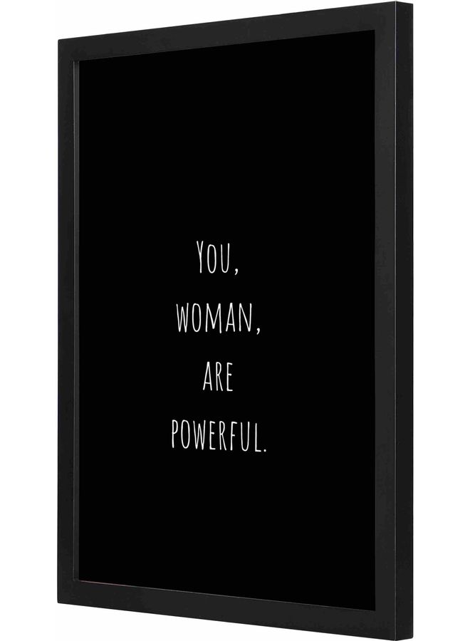 لوحة جدارية مطبوع عليها عبارة مقتبسة ومزودة بإطار أسود 33x43x2سم