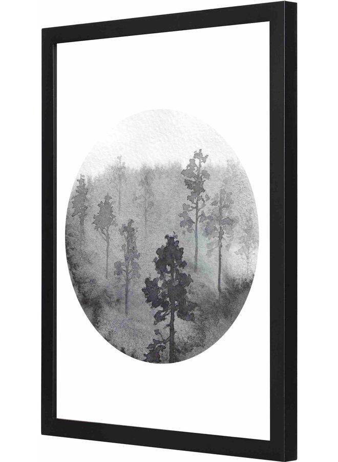 لوحة جدارية برسمة غابة ومزودة بإطار أسود 33x43x2سم