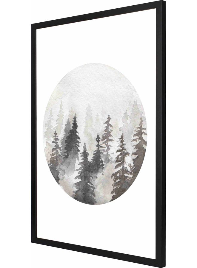 LOWHA Forest Painted Framed Wall Painting Black 53x73x2cm