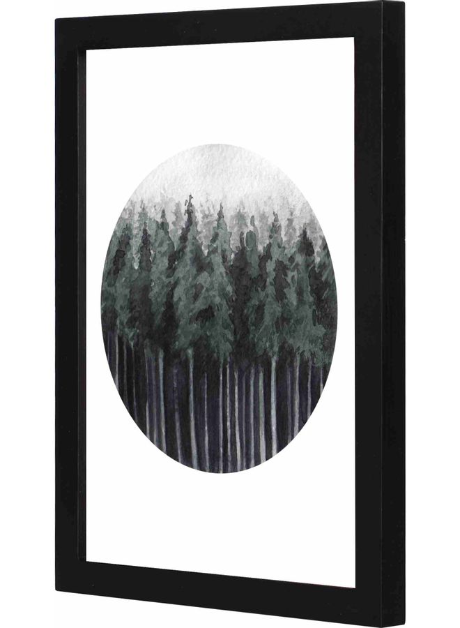 لوحة جدارية برسمة غابة ومزودة بإطار أسود 23x33x2سم