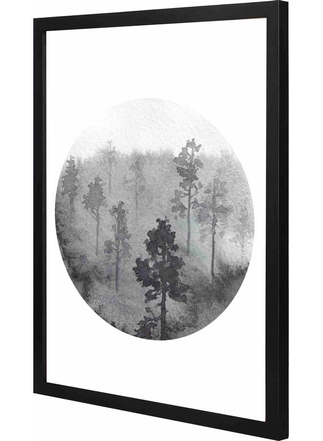 Forest Painted Framed Wall Painting Black 43x53x2cm
