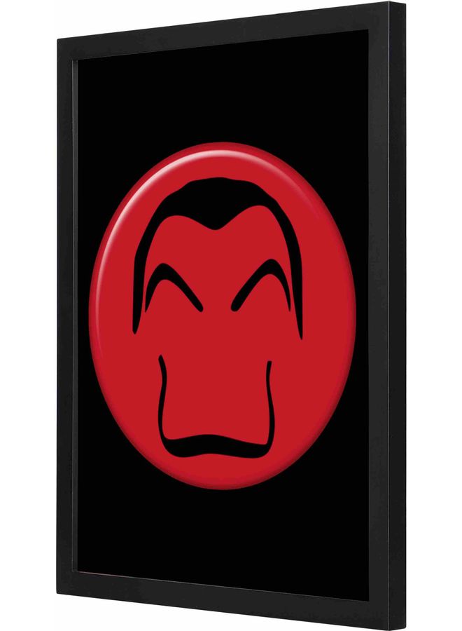 LOWHA Money Heist Mask Icon Themed Framed Wall Art Painting Black 33x43x2cm - Image 1