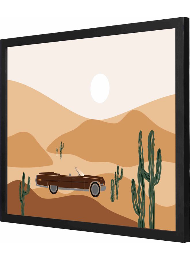 لوحة فنية جدارية مزودة بإطار ومزينة بطبعة من مجموعة بوستر 26 أسود 43x53x2سم