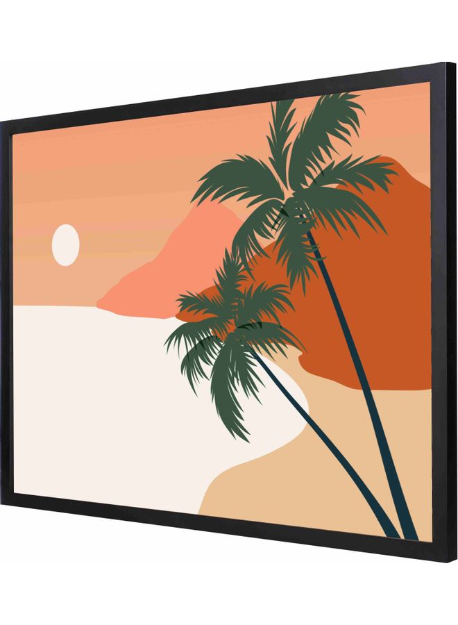 لوحة فنية جدارية مزودة بإطار ومزينة بطبعة من مجموعة بوستر 27 أسود 53x73x2سم