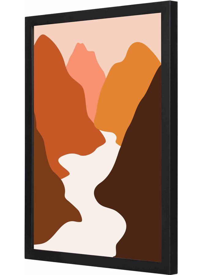 لوحة فنية جدارية بإطار تمثل منظراً طبيعياً أسود 33x43x2سم - Image 1