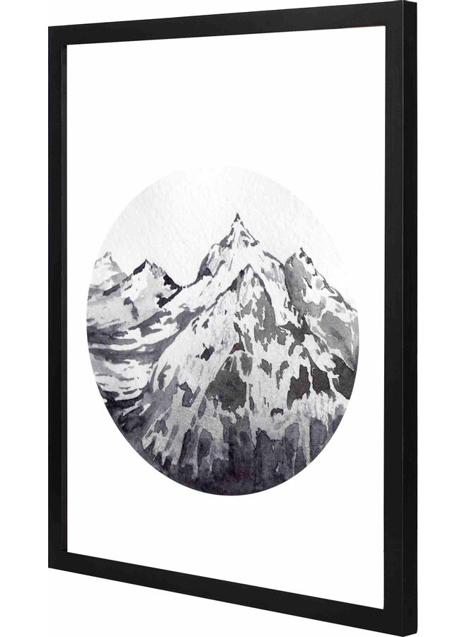 لوحة فنية لديكور الحائط بالإطار بنمط جبل أسود 43x53x2سم - Image 1