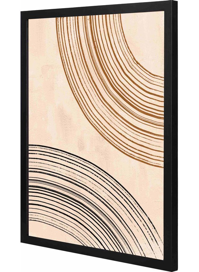LOWHA - Abstract  Lines  Framed Wall Art painting Black 43x53x2cm - Image 1