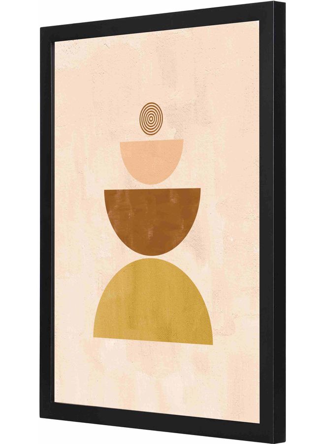 لوحة فنية لديكور الحائط بإطار ومزينة بأشكال هندسية أسود 33x43x2سم