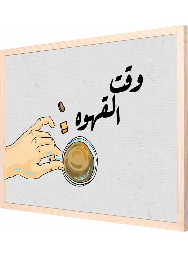 coffee time hand hold  Framed Decorative Wall Art Painting Wood 53x73x2cm