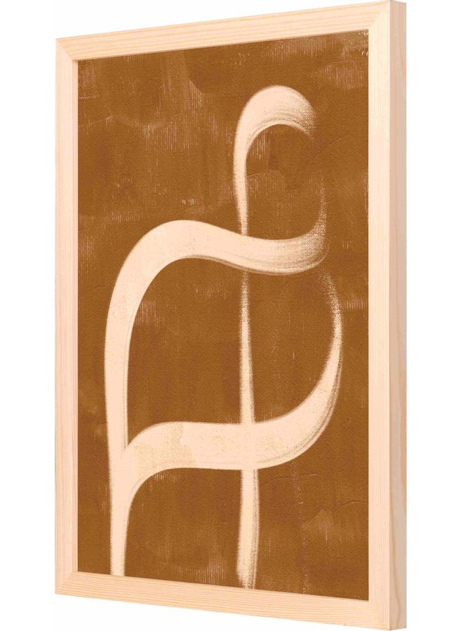 لوحة فنية جدارية بإطار تمثل رسماً تجريدياً خشبي 33x43x2سم - Image 1