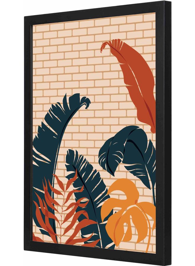 لوحة فنية جدارية بإطار تمثل منظراً طبيعياً أسود 33x43x2سم - Image 1