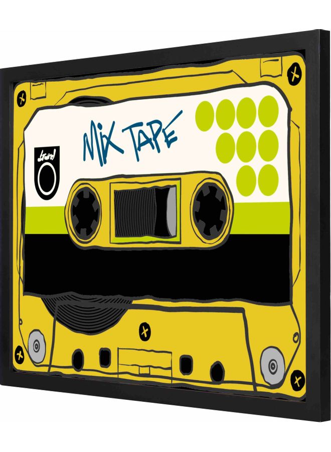 لوحة فنية جدارية مزودة بإطار ومزينة بطبعة شريط منوعات أسود 43x53x2سم