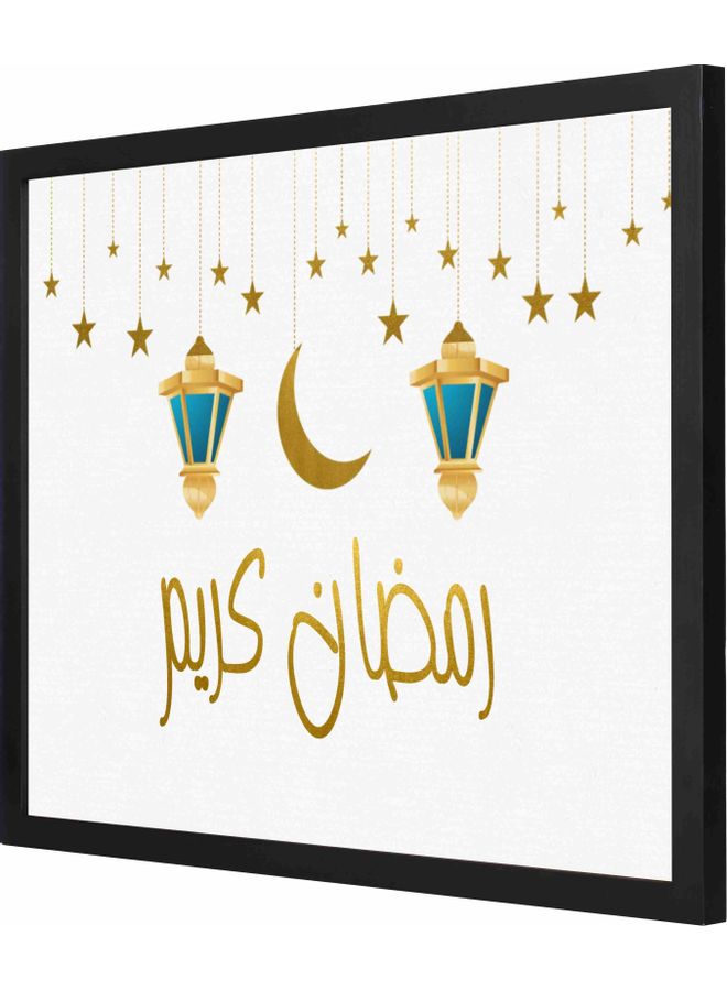 LOWHA ramdan kareem fanoos  Framed Decorative Wall Art Painting Black 43x53x2cm 