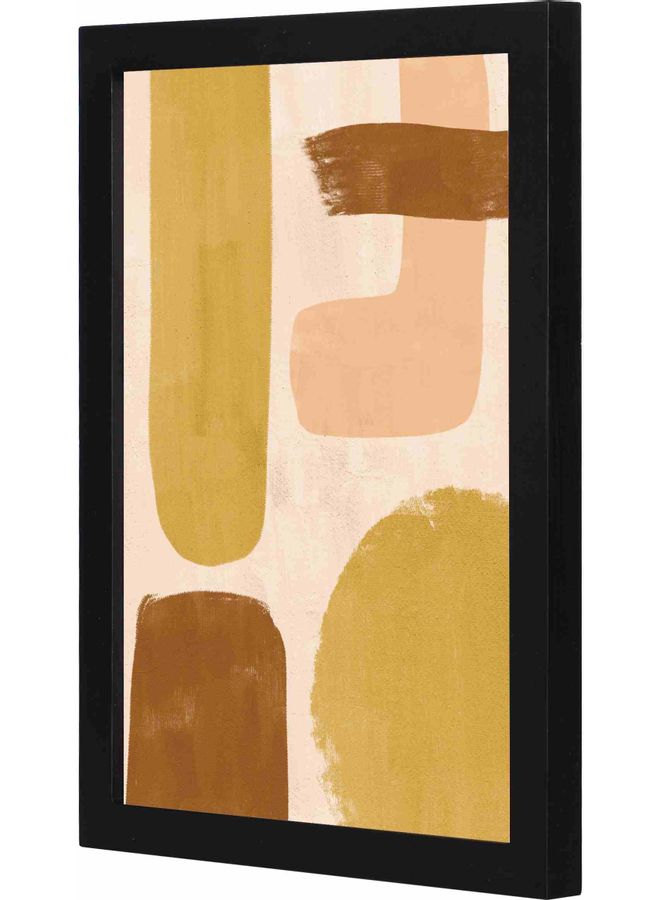 لوحة فنية جدارية بإطار تمثل رسماً تجريدياً أسود 23x33x2سم - Image 1