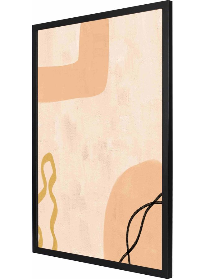 LOWHA Abstract Light Orane Themed Wall Art Framed Painting Black 53x73x2cm - Image 1