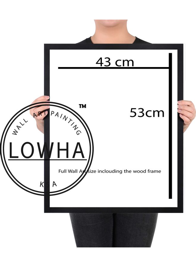 LOWHA Women Back Head Framed Wall Art Painting Black 43x53x2cm - Image 3