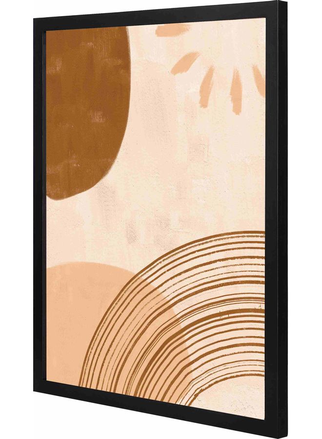 لوحة فنية بإطار بتصميم خطوط تجريدية أسود 43x53x2سم - Image 1