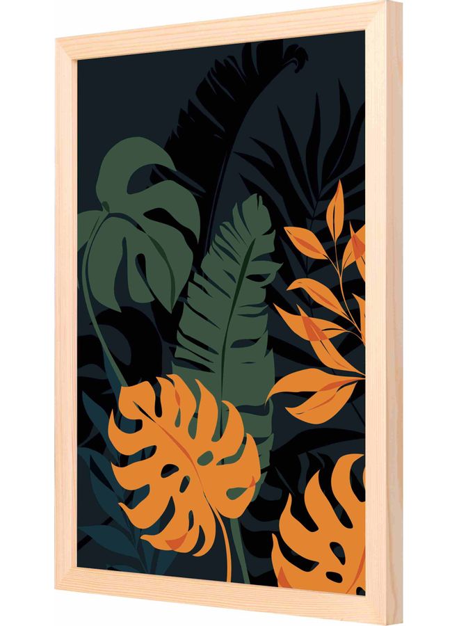 لوحة فنية جدارية بإطار مزينة بنمط يمثل منظراً طبيعياً خشبي 33x43x2سم - Image 1