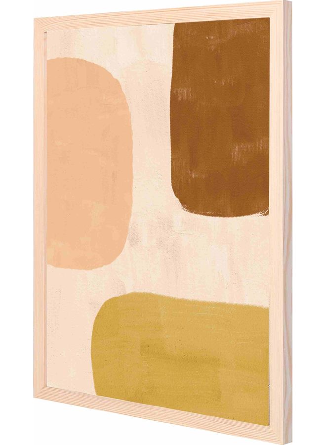 Abstract Poster 2 Framed Wall Art Painting Beige 43x53x2cm