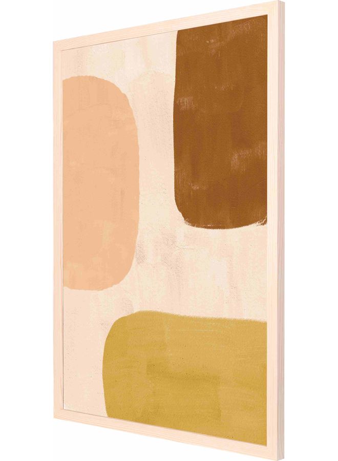 LOWHA Abstract Poster 2 Framed Wall Art Painting Beige 53x73x2cm - Image 1