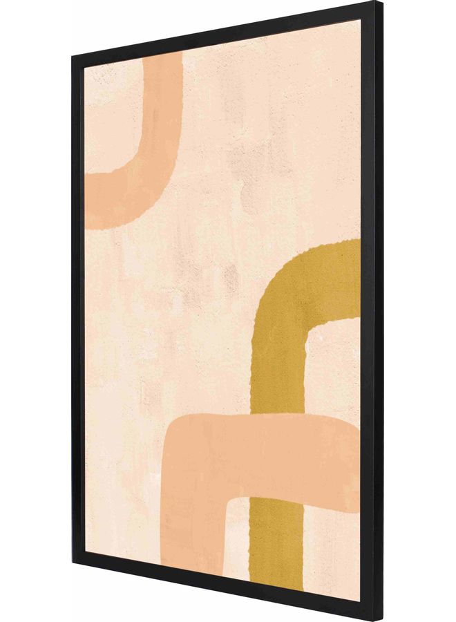 لوحة فنية جدارية بإطار تمثل ملصقاً بنمط تجريدي أسود 53x73x2سم - Image 1