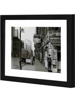 LOWHA Old  And  Street Themed Decorative Framed Wall Art Painting Black 23x33cm 