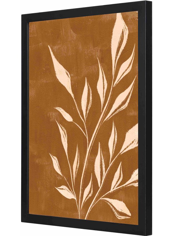 لوحة فنية جدارية بإطار تمثل نبات 4 أسود 33x43x2سم - Image 1