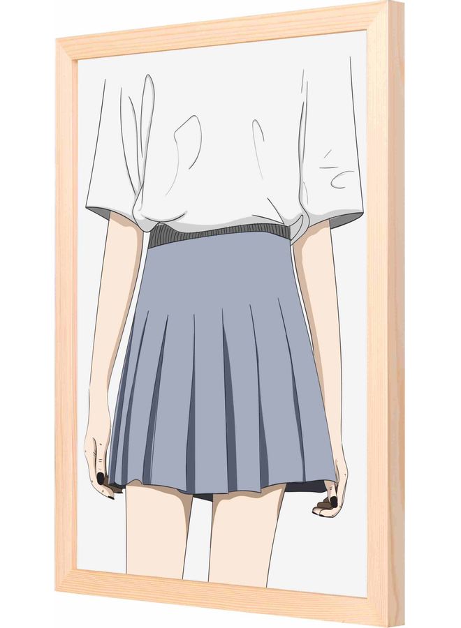 LOWHA Short Skirt Painted Framed Wall Painting Wood 