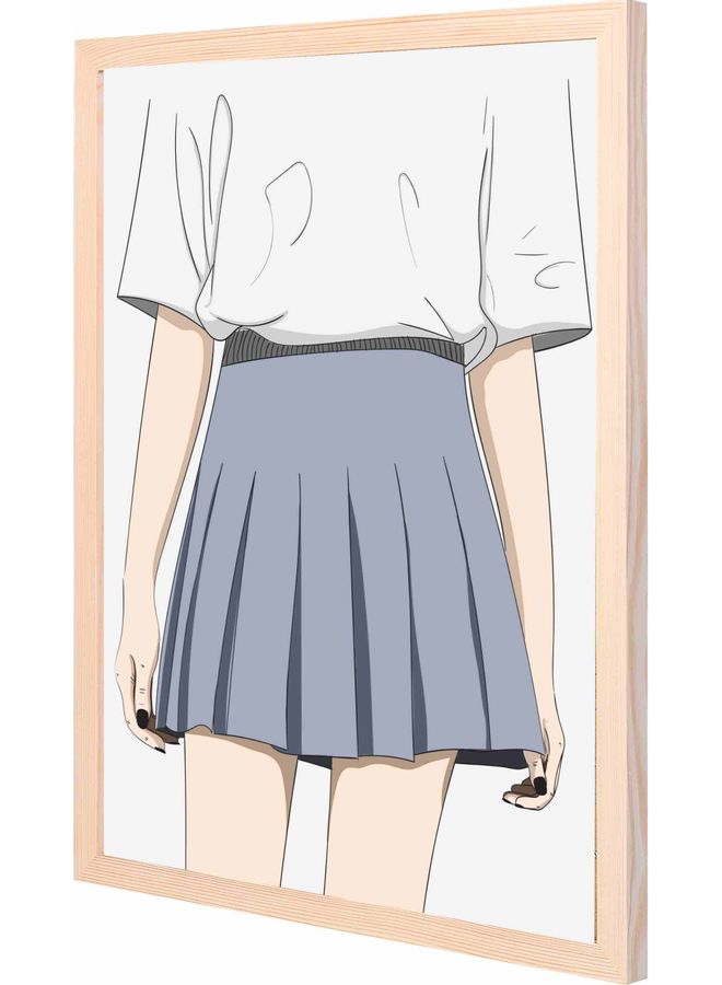 LOWHA Short Skirt Painted Framed Wall Painting Wood 43x53x2cm 