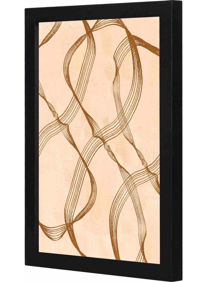 لوحة فنية جدارية بإطار تمثل رسماً تجريدياً أسود 23x33x2سم - Image 1