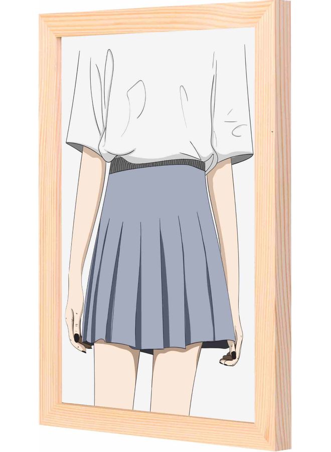 LOWHA Short Skirt Painted Framed Wall Painting Wood 23x33x2cm 