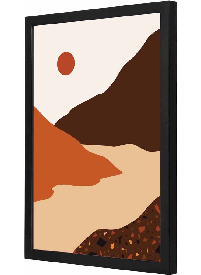 لوحة جدارية برسمة وادٍ ومزودة بإطار أسود 33x43x2سم