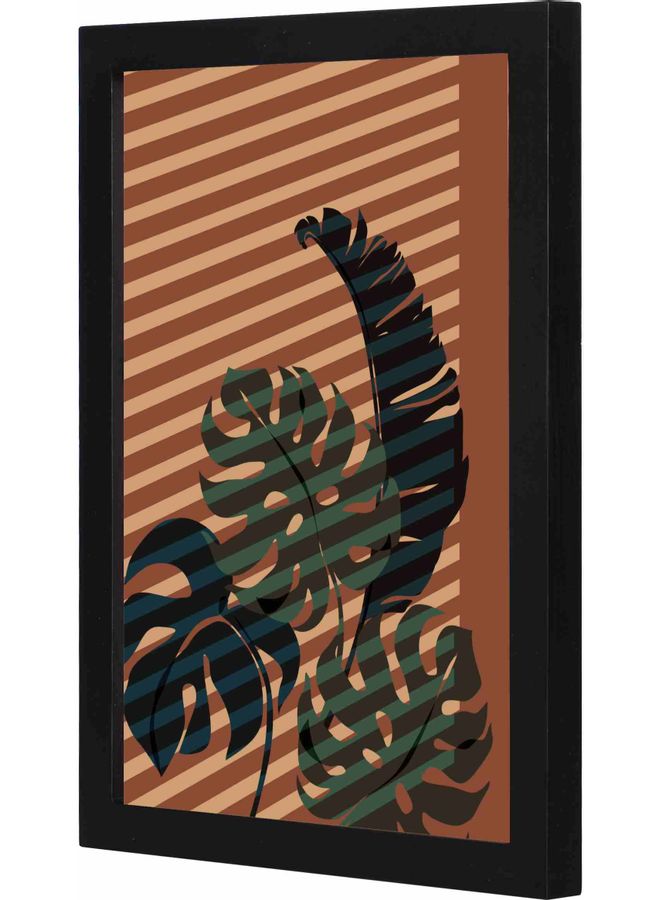 لوحة فنية جدارية بإطار مزينة بنمط يمثل منظراً طبيعياً أسود 23x33x2سم - Image 1