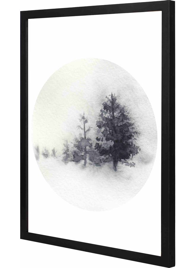 LOWHA Forest Painted Framed Wall Painting Black 43x53x2cm