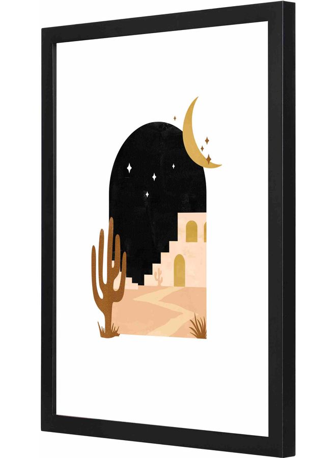 لوحة فنية جدارية بإطار تمثل الطبيعة 21 أسود 33x43x2سم - Image 1