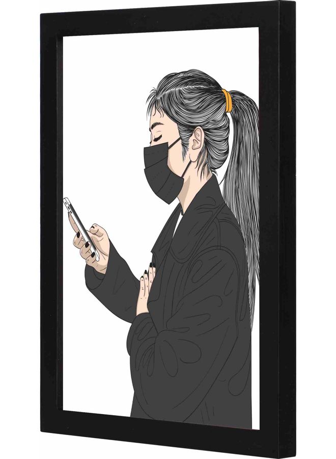 LOWHA Mask Framed Wall Art Painting Black 23x33x2cm - Image 1