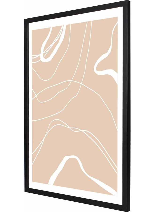 لوحة فنية للديكور بإطار وتصميم خطوط أسود 53x73x2سم - Image 1