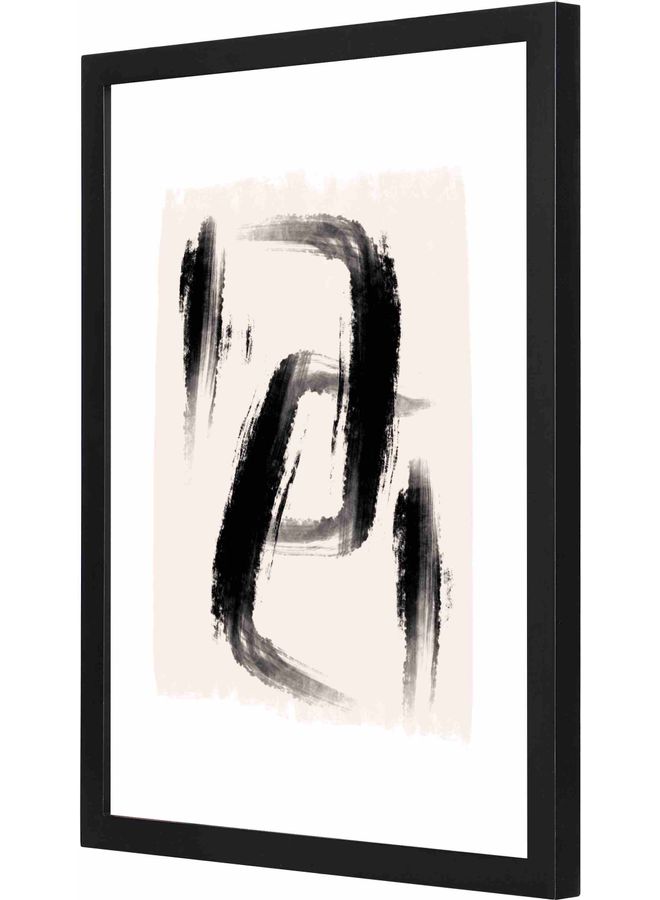 LOWHA Abstract 26 Framed Wall Art Painting Black 33x43x2cm - Image 1