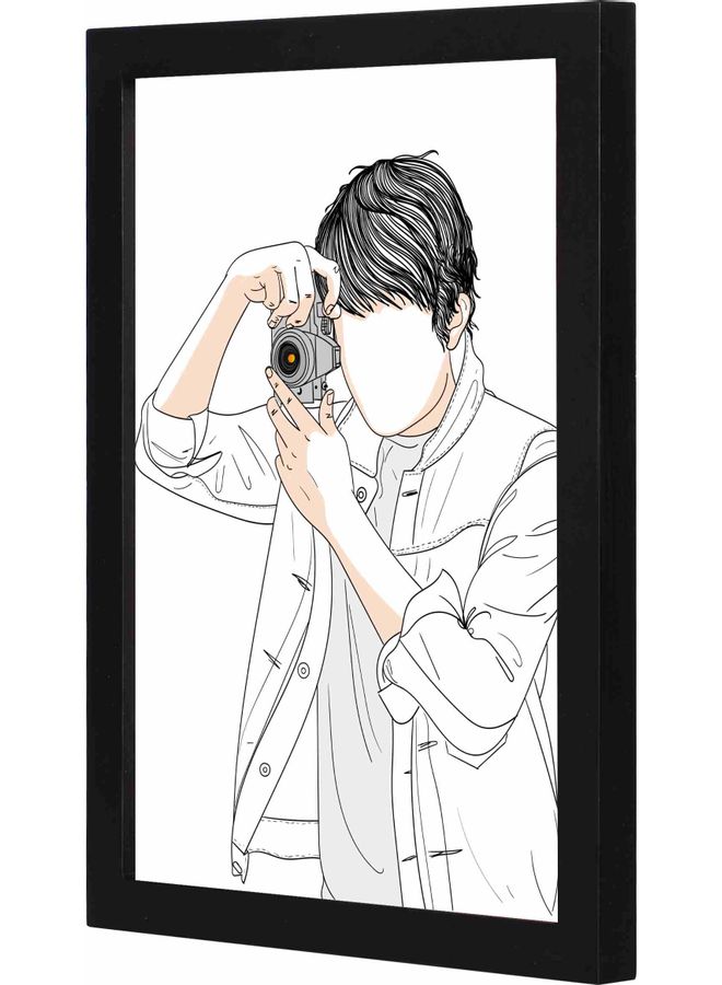 LOWHA Photographer Framed Wall Art Painting Black 23x33x2cm - Image 1