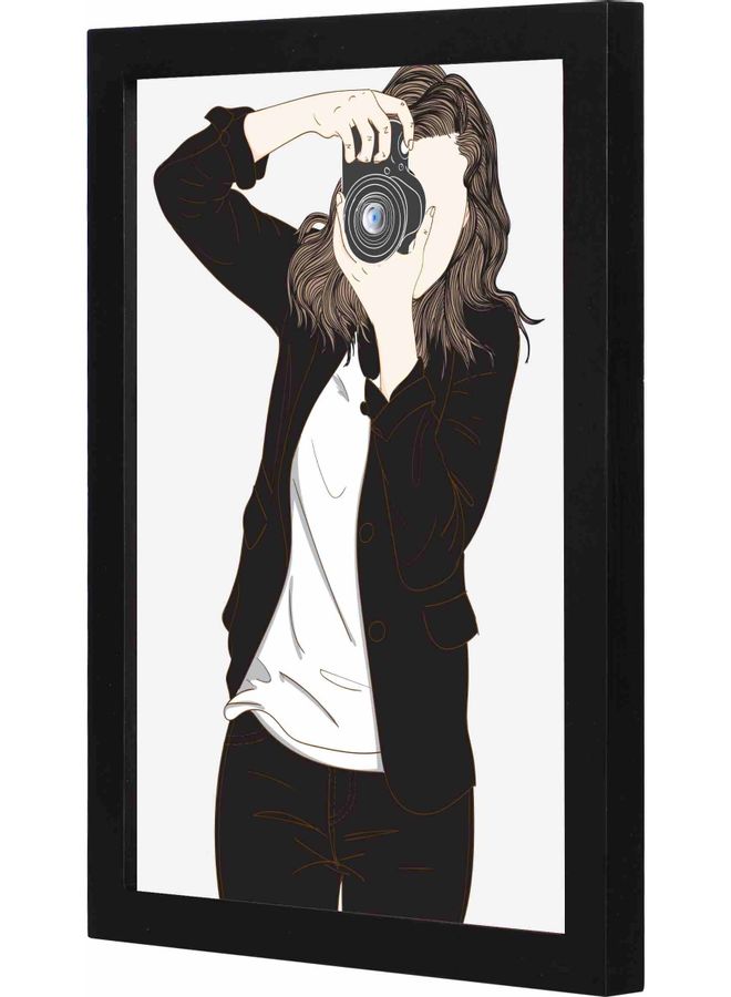 LOWHA Photographer Themed Framed Wall Art Painting Black - Image 1