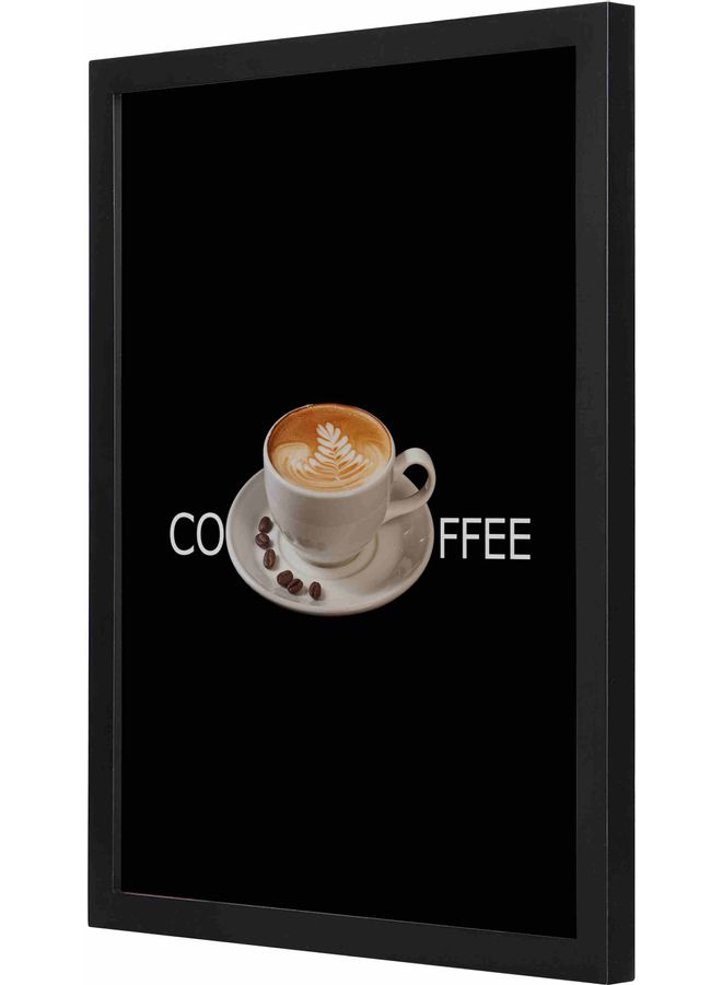 لوحة فنية بإطار وتصميم يعبّر عن القهوة أسود 33x43x2سم - Image 1