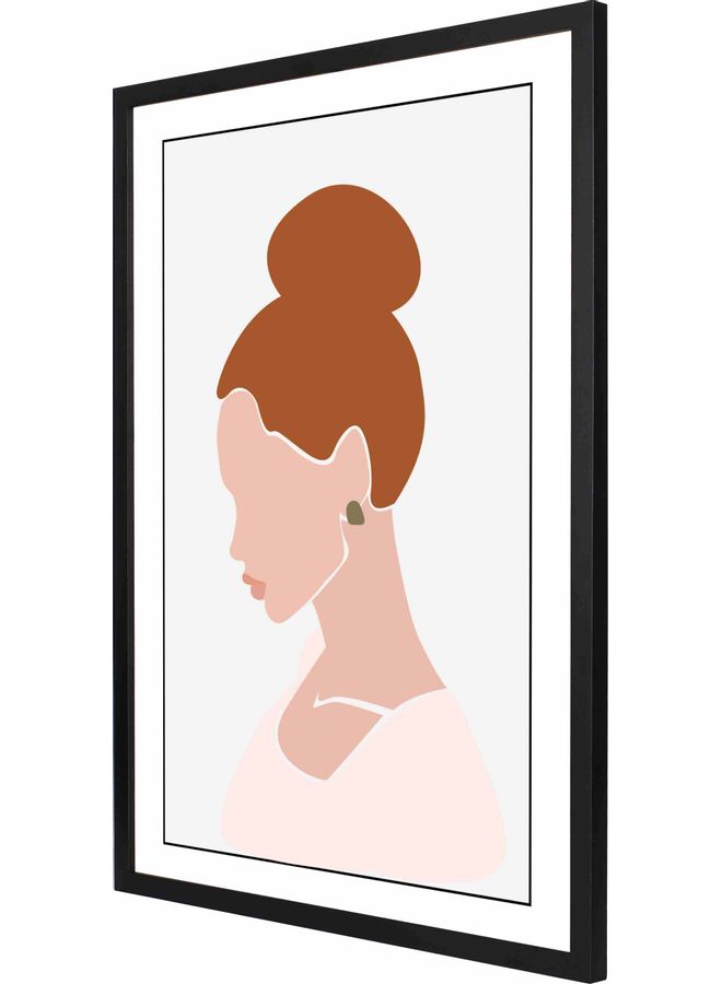 لوحة فنية لديكور الحائط بإطار تمثل رسمة بطابع عصري أسود 53x73x2سم - Image 1