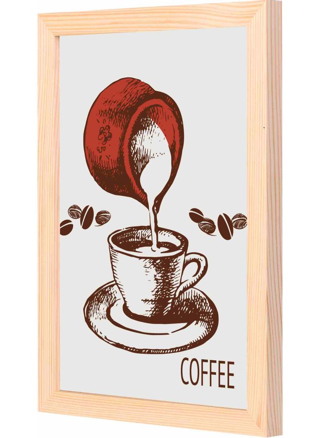 LOWHA Coffee Framed Wall Art Painting Wood 23x33x2cm - Image 1