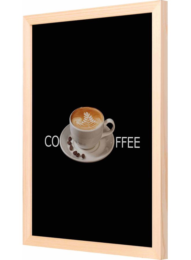لوحة فنية بإطار وتصميم يعبّر عن القهوة خشبي 33x43x2سم - Image 1