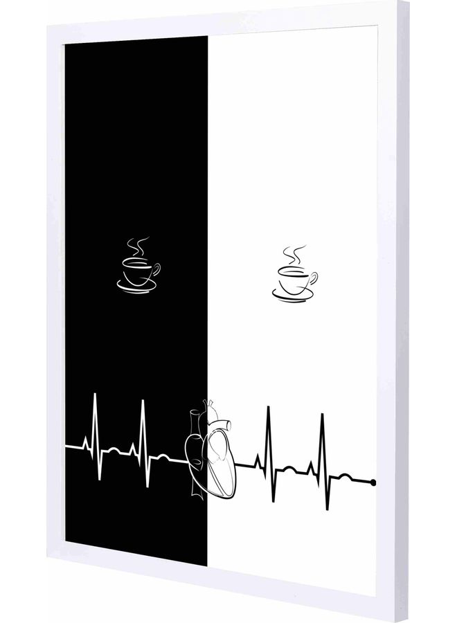 LOWHA Coffee Framed Wall Art Painting White - Image 1