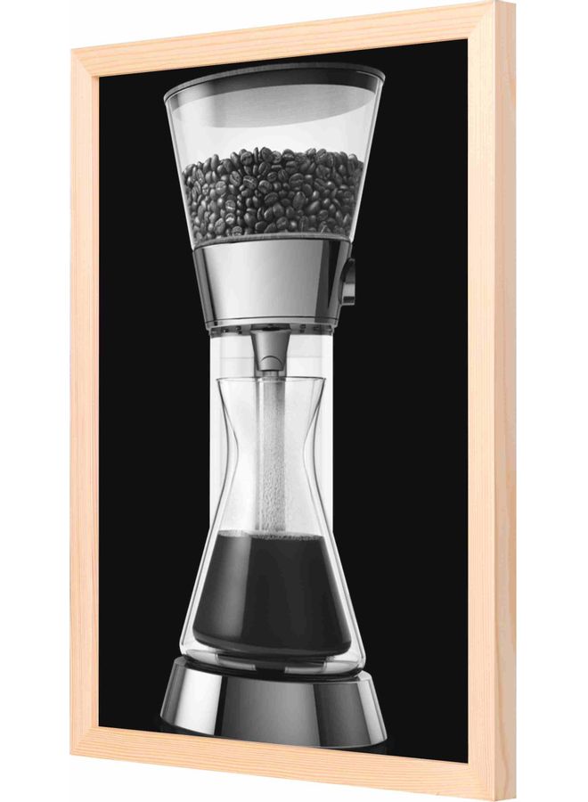 لوحة فنية بإطار وتصميم يعبّر عن القهوة خشبي 33x43x2سم - Image 1