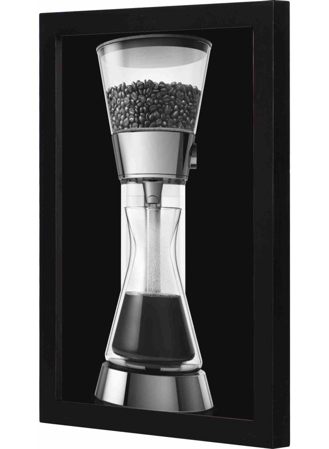 LOWHA Coffee Framed Wall Art Painting Black 23x33x2cm - Image 1