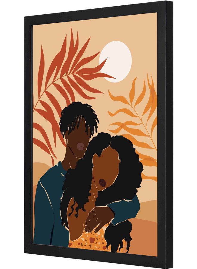 LOWHA Couple Themed Framed Wall Art Black 33x43x2cm - Image 1
