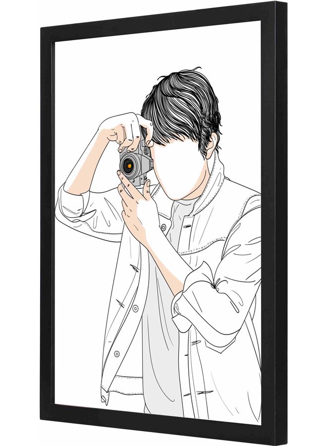 لوحة فنية جدارية بتصميم مفرغ لمصور مزودة بإطار أسود 33x43x2سم - Image 1